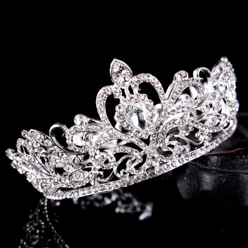 Testa Diamante Strass Cristallo Strass Regina Matrimonio Tiara Corona Per Adulti - Foto 5 di 10