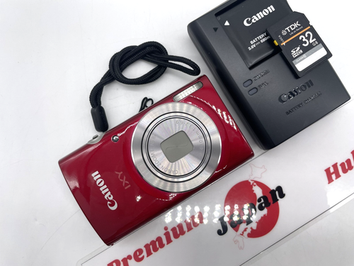 Cámara digital Canon IXY 180 roja compacta de 20 MP con caja muy limpia de Japón