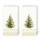 Classic Christmas Tree Gold IHR Pocket Tissue 2 packs 20cm sq