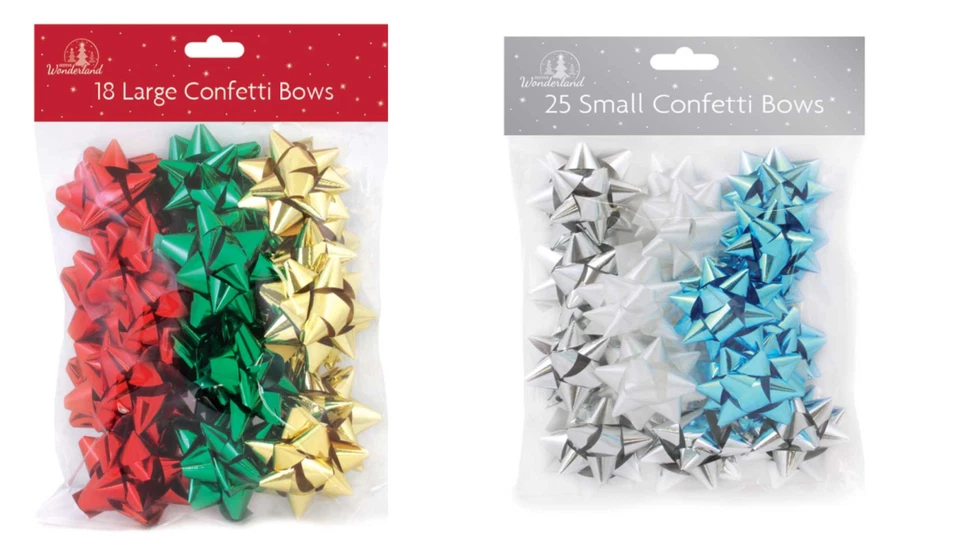 TALLON CHRISTMAS Gift Bows Large Birthday Present Lux Metallic Self Adhesive Wrapping