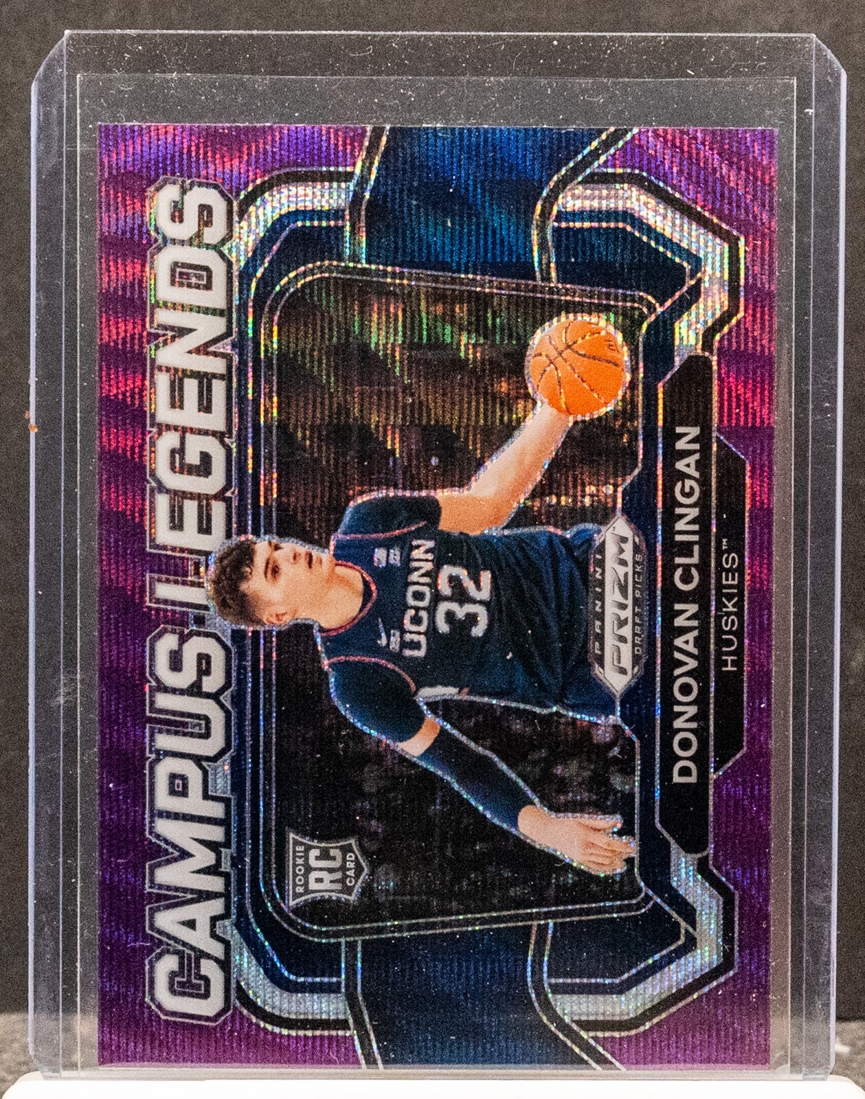 Donovan Clingan 2024 Prizm Draft Picks Campus Legends Purple Wave Prizm RC
