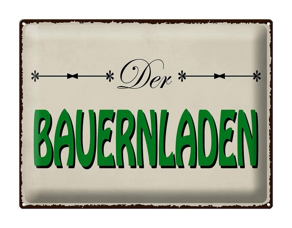 Blechschild Hinweis 40X30 Cm Bauernladen Hofladen Verkauf Deko Schild Tin Sign-image