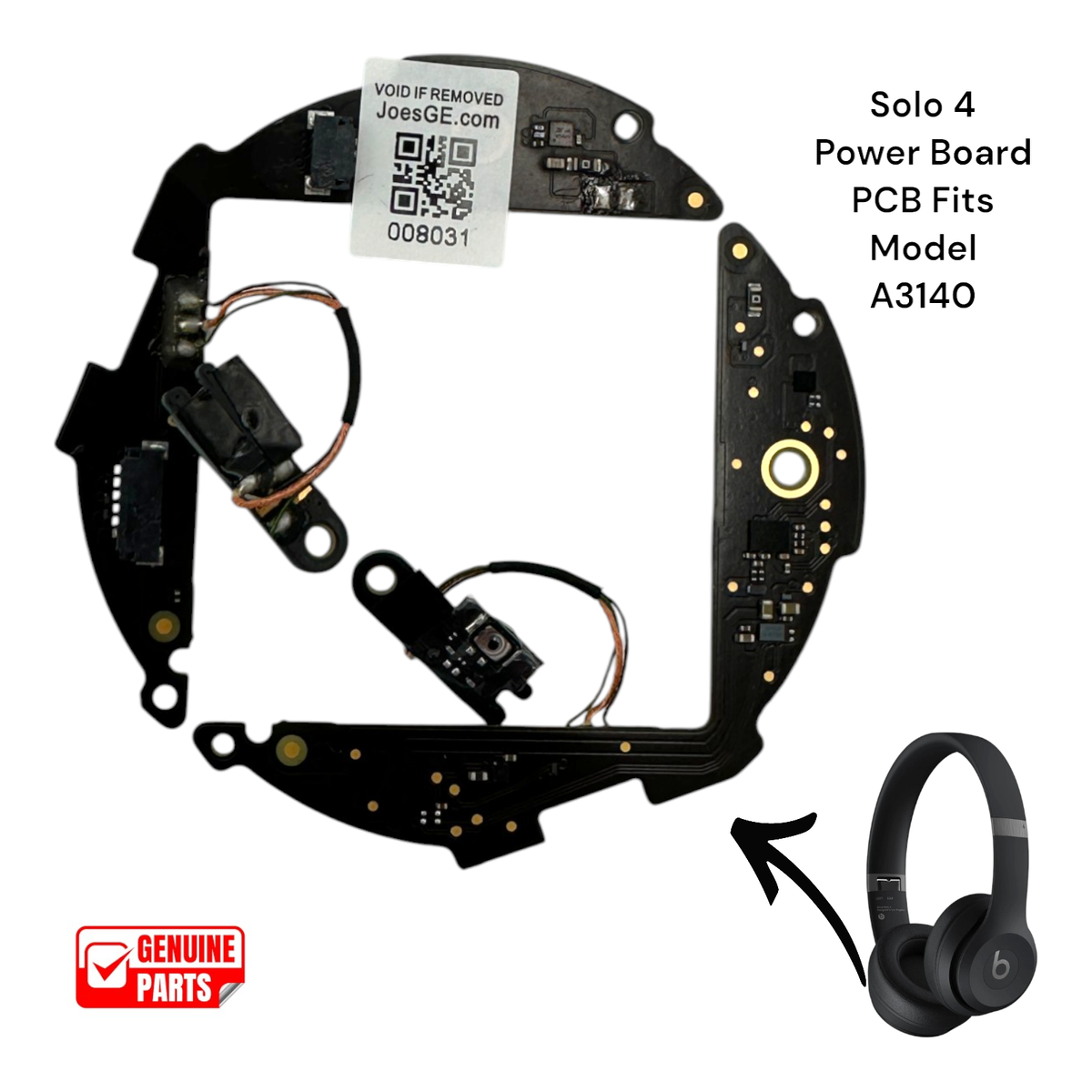 OEM Beats Solo 4 Wireless USB-C Model Power Board PCB A3140