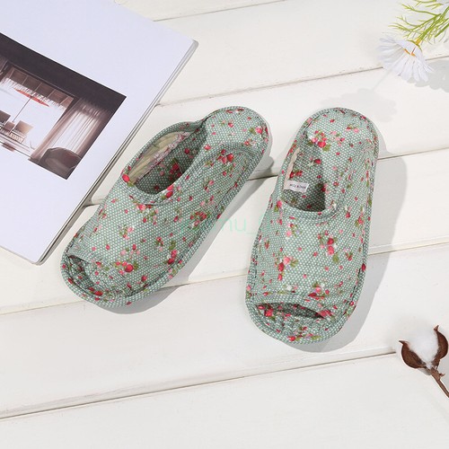 HOT Women Indoor Floor Shoes Floral Printed Cotton Nonslip Home Slippers Slip on - Picture 20 of 47