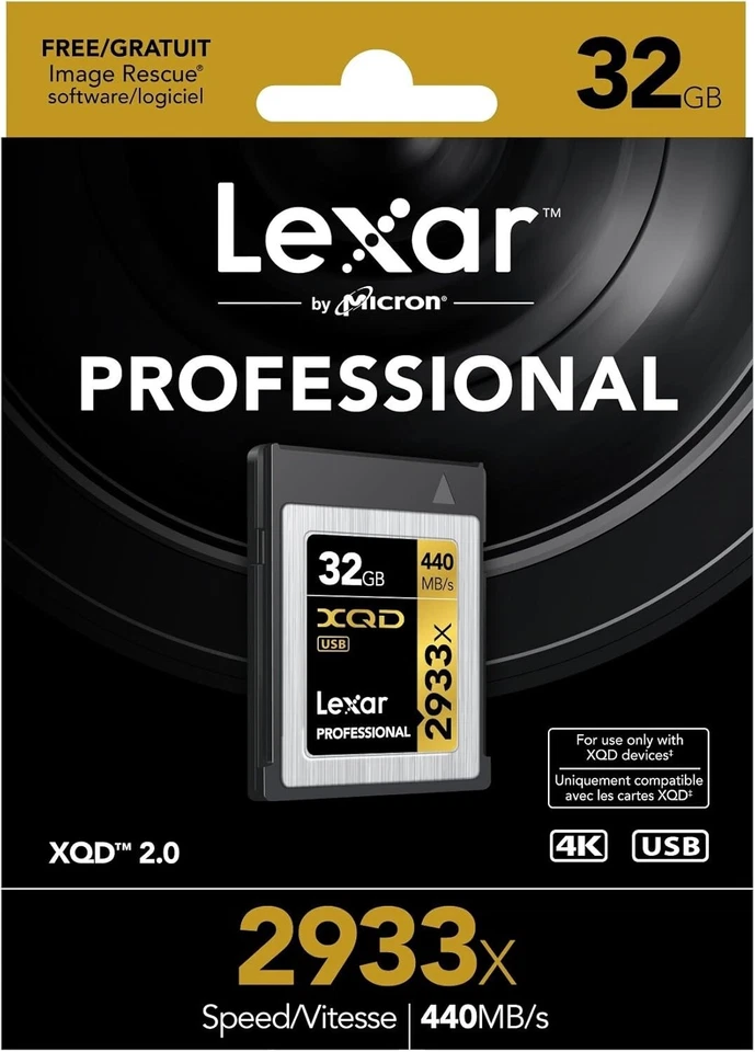 Lexar LXQD32CRBJP2933 32GB Professional 2933x XQD 2.0 Card - Image 2 of 3