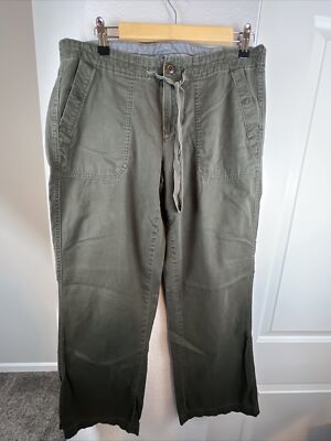 THE NORTH FACE PANTS SANDY SHORES ORGANIC COTTON HIKING Dark Green Size 12