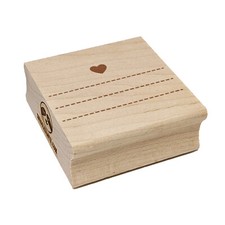 Address Dashed Lines Fill-In with Heart Square Rubber Stamp Stamping Crafting
