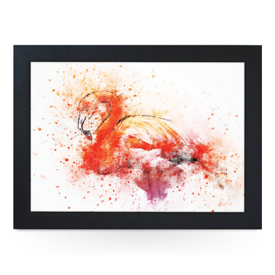 Neu Luxus Zuhause Premium gerahmtes Laptray - Tiere - Aquarell Flamingo