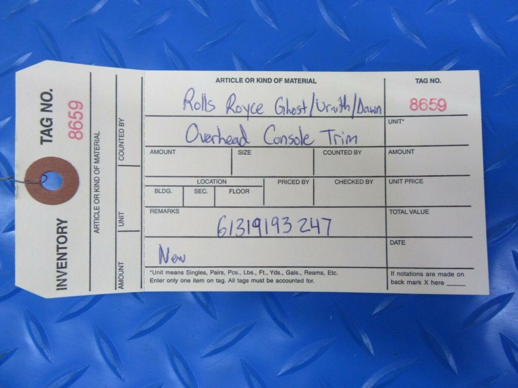 Rolls Royce Ghost Wraith Dawn front overhead console trim NEW OEM #8659