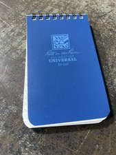 Rite In The Rain Notepad Notebook Paper Pad 3” x 5” Blue Cover with Spiral Top 