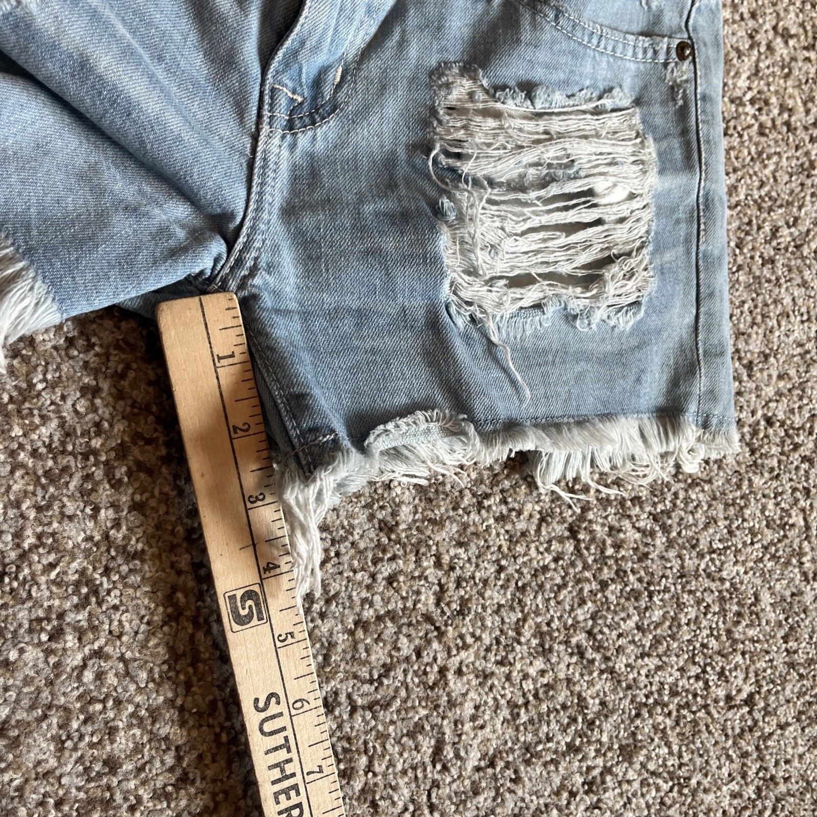 Big Star Jean Shorts Distressed Washed Raw Hem Womens Size 25 Waist 29 - View 8