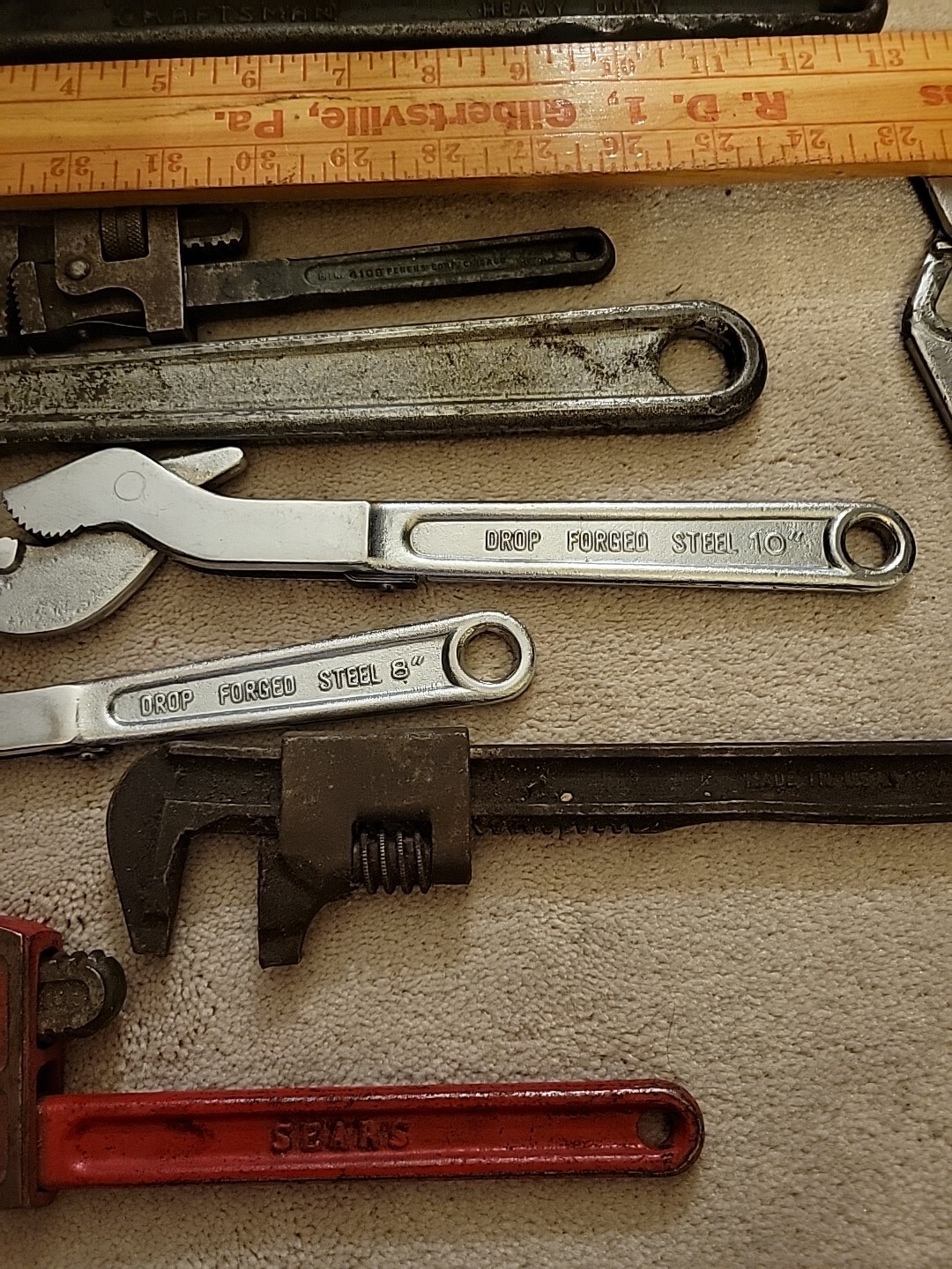 Vintage Antique adjustable pipe wrenches lot Of 10 Channellock
