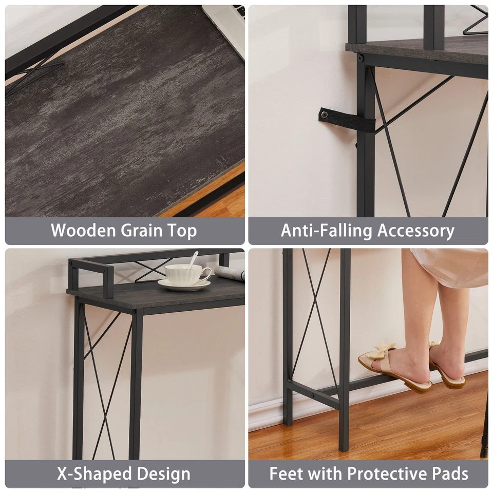 Console Table with Power Outlet 39/55/70" Long Narrow Sofa Entryway Side Table - Image 3 of 4