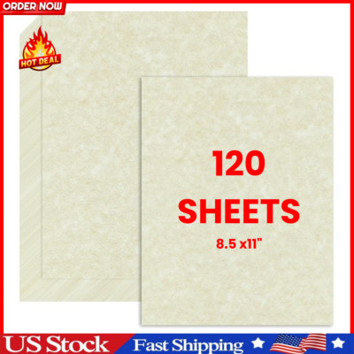 120 Sheets Parchment Paper 8.5 x11'' Certificate Paper 100 GSM Resume Paper Do...