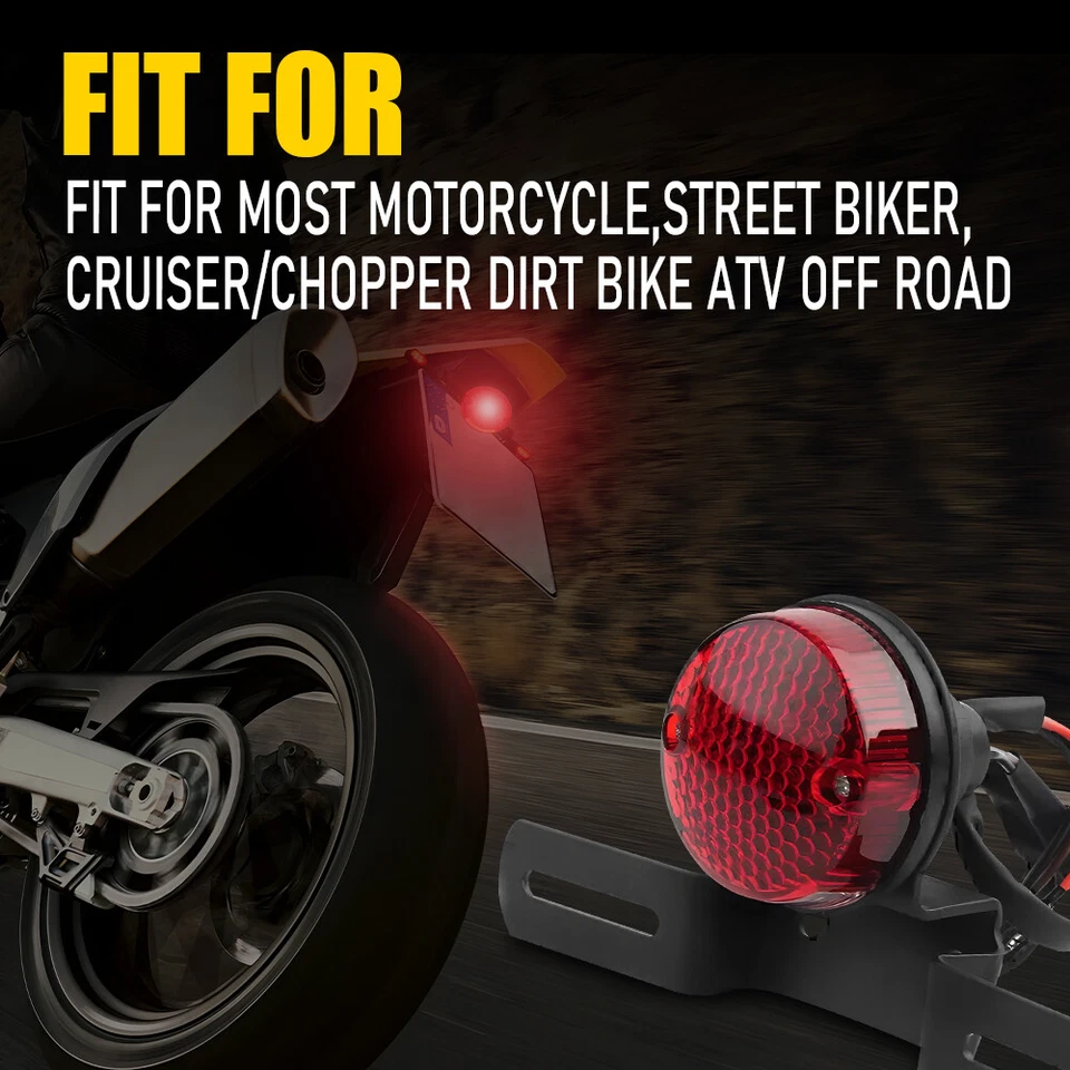 12V Universal LED Motorcycle License Plate Tail Brake Stop Tail Rear Light New - Image 2 of 4