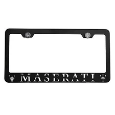 Matte Black Laser Etched Fit Maserati Mirror License Plate Frame Cover Holder