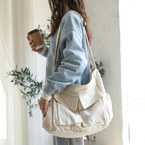 College Girls Women Canvas Handbag Crossbody Satchels Messenger Bag Shoulder Bag - Picture 13 of 13