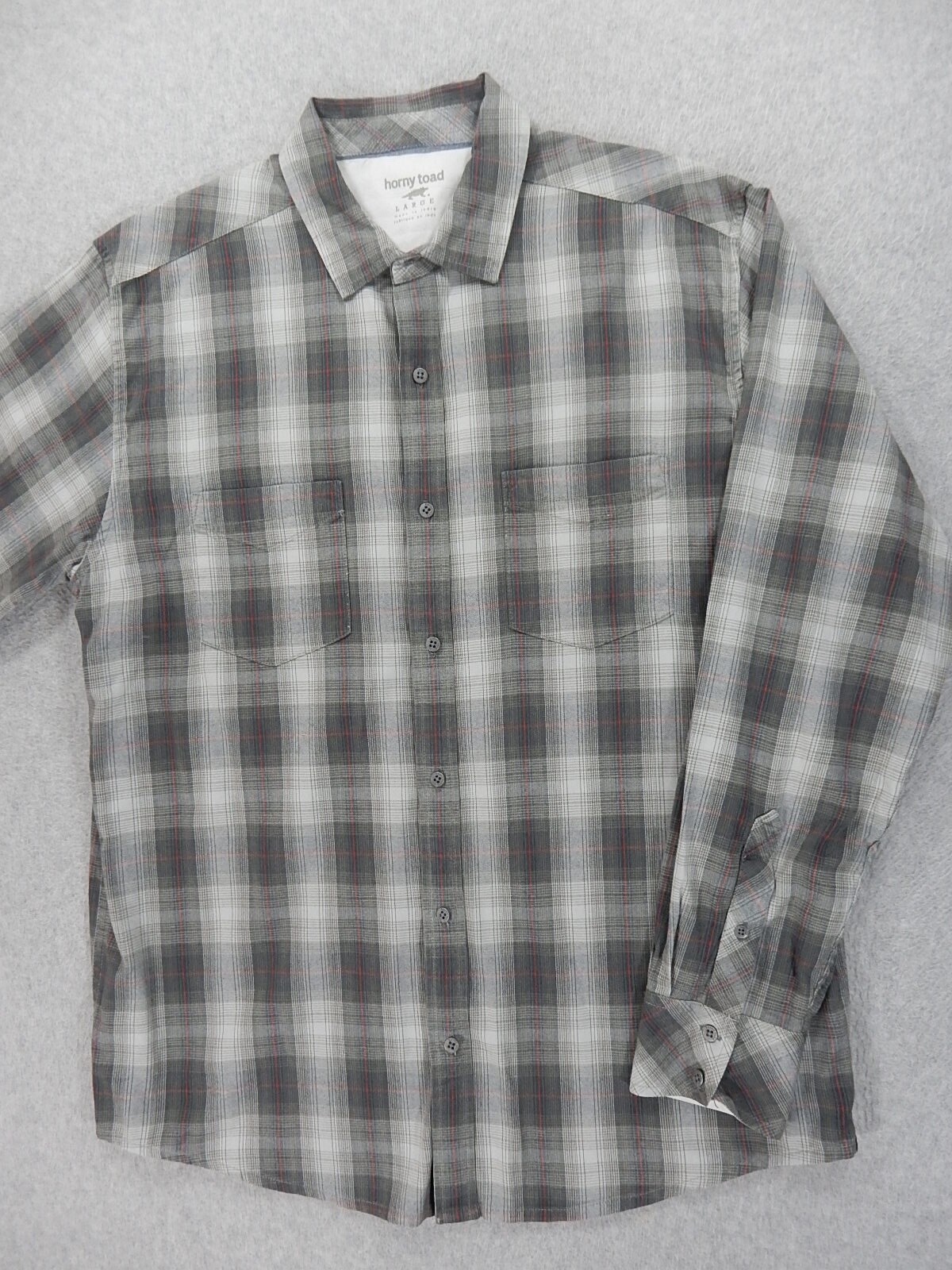 Horny Toad Long Sleeve Plaid Button Down Shirt (Men's Large) Brown