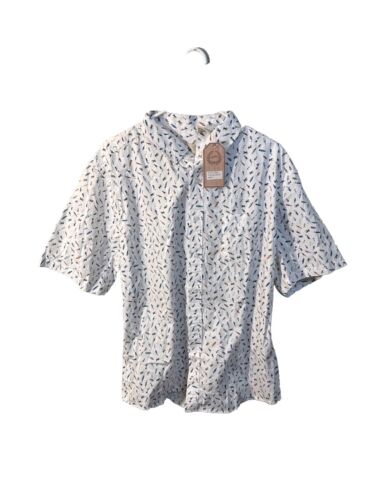New Victory Outfitters Men’s Fishing Lure Print Short Sleeve Shirt Large L NWT
