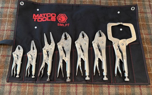 MATCO Tools SMLP7 7-Piece Locking Pliers Set w/ Soft Storage Wrap - Picture 2 of 18