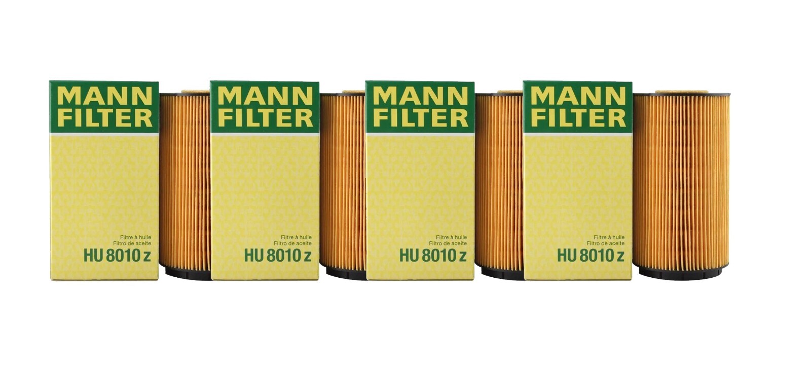 Mann Set of 4 Engine Oil Filters for Audi A8 Quattro Bentley Volkswagen Phaeton