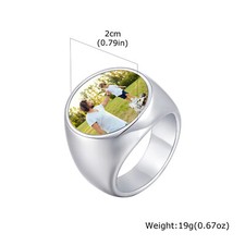 Personalised Photo Rings for Men Women Lover Custom Picture Pinky Signet Rings