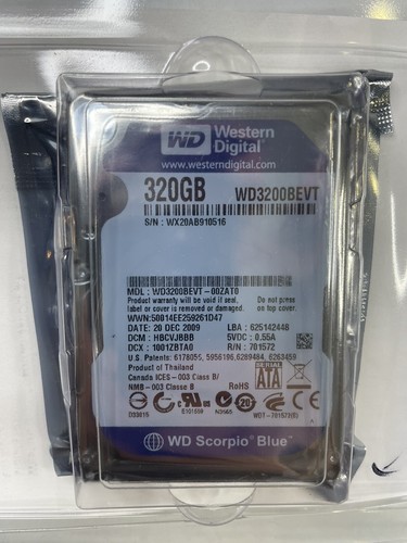 Western Digital Scorpio Blue 320GB 5400RPM 2.5" SATA HDD - New & Sealed. - Picture 4 of 4