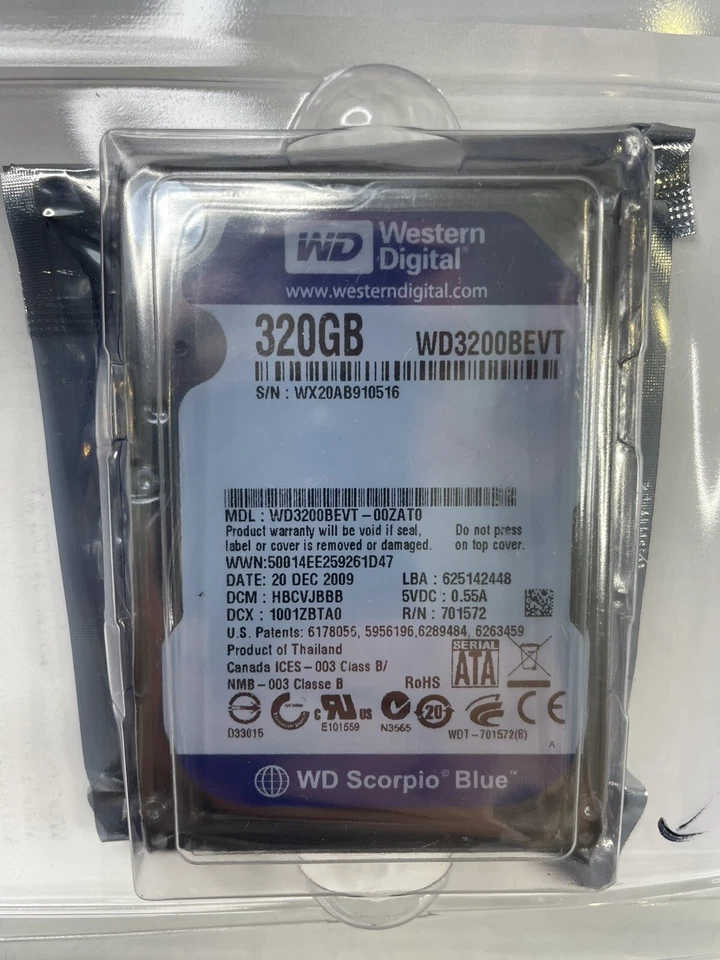 Western Digital Scorpio Blue 320GB 5400RPM 2.5" SATA HDD - New & Sealed. - Image 4 of 4