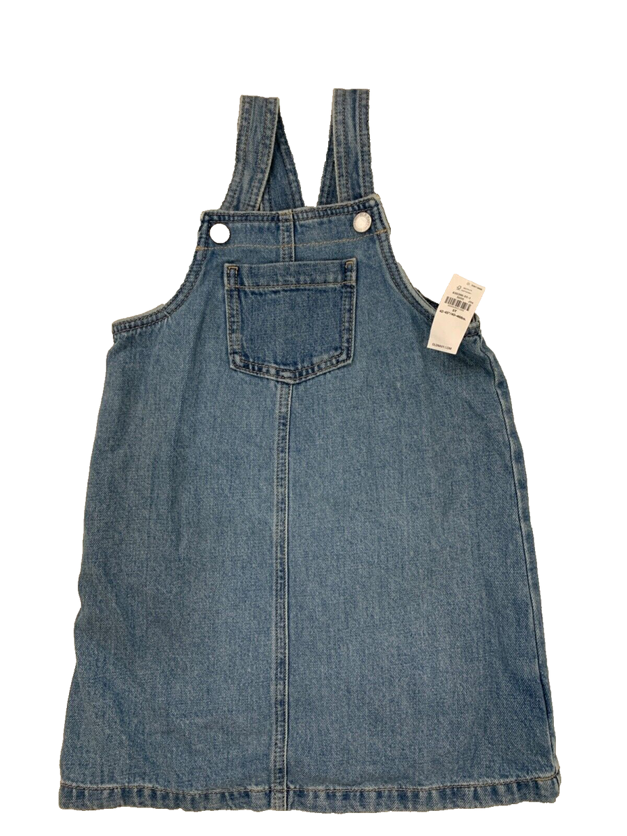 old navy denim overall dress Old Navy Blue Denim Overall Jumper Dress 5T NEW