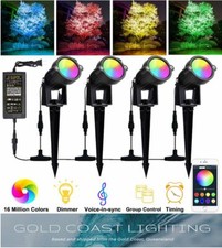 Smart Garden Light Kit RGB Bluetooth (4-PACK or 6-PACK 12W Per Light) Waterproof