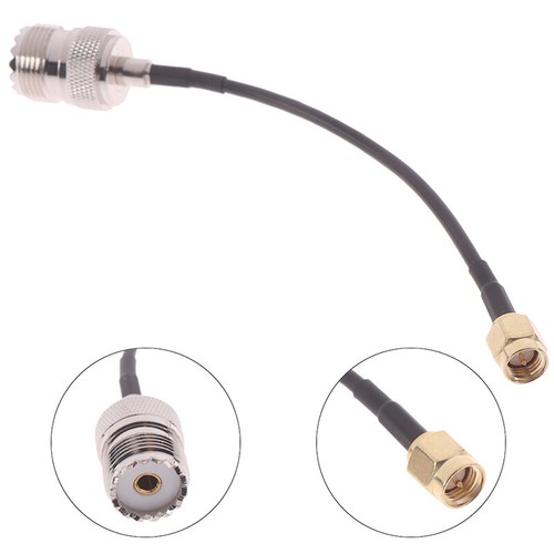 Radio Antenna Cable SO-239 UHF Female to SMA Male coaxial RF Connector RG316BKF - Zdjęcie 10 z 13