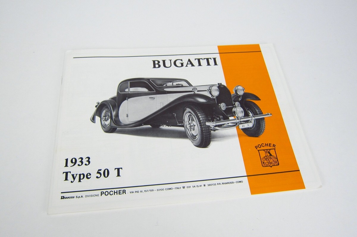 Bugatti 50 T 1933 Pocher 1/8 Scale Rivarossi Model Kit K 76 Black