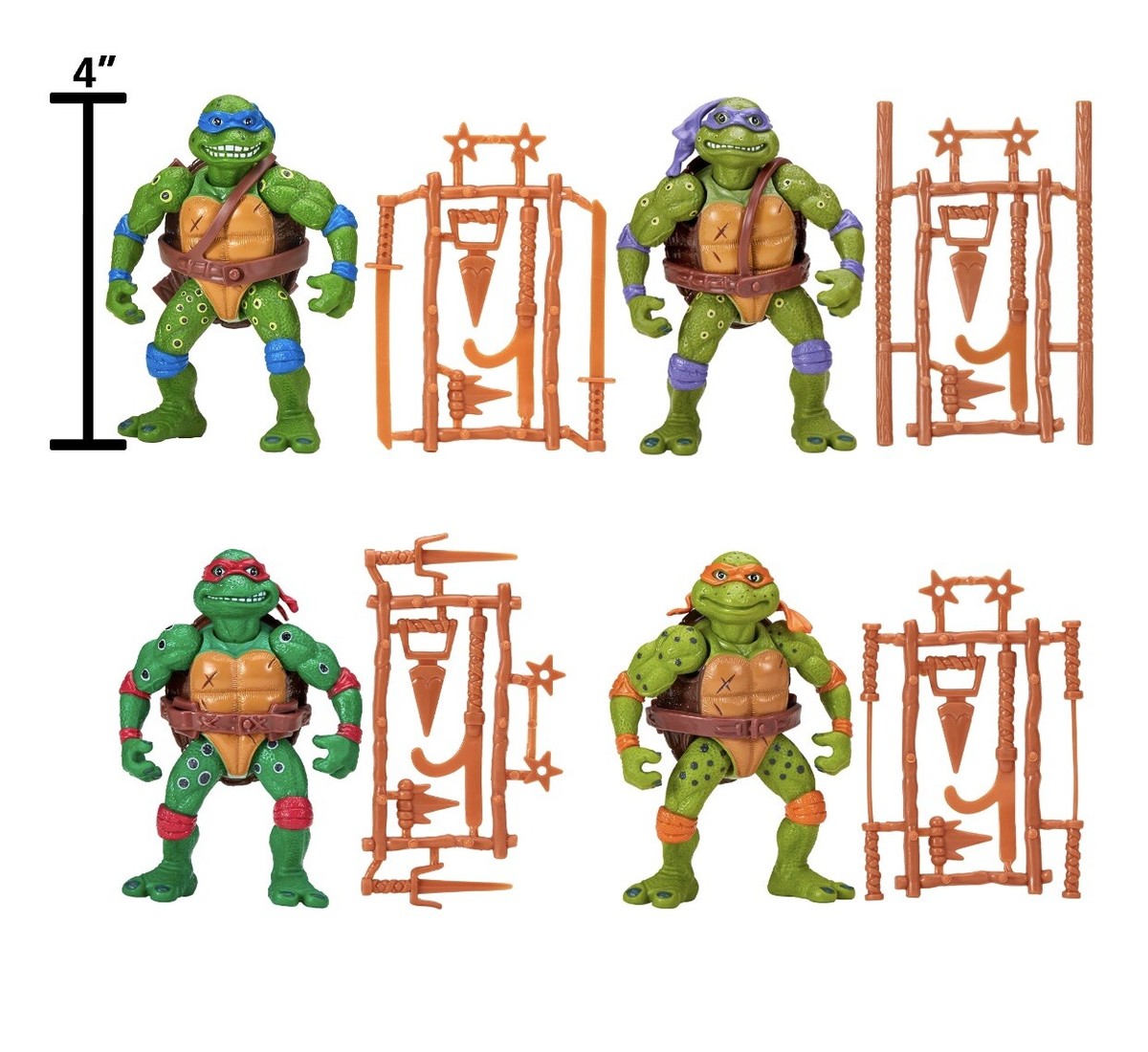 TMNT 4 Pack 1991 Classic Movie Star Teenage Mutant Ninja TMNT 4 Pack 1991 Classic Movie Star Teenage Mutant Ninja