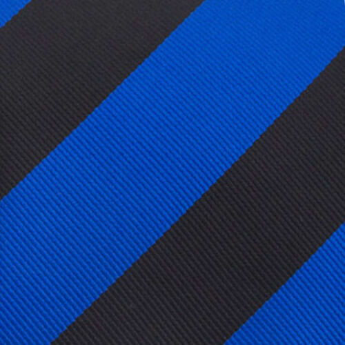 Royal Blue Black Striped Mens Brass Fabric Inlay Wedding Cufflinks by DQT - Bild 2 von 2