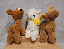 Manhattan Toy Emmie Deer Fawn  LLama Lamb Morris Moose Floppy Plush Lot