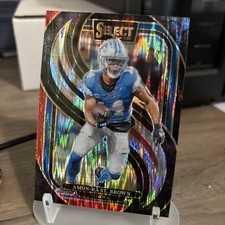 2024 Panini Select -Premier Level Amon-Ra St. Brown #105 Black & Red Shock Prizm