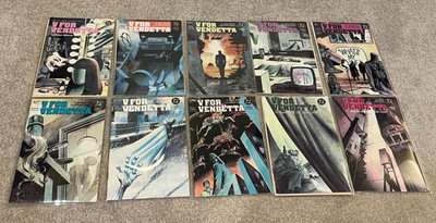V for Vendetta 1-10  complete set (1988) DC Comics - average grade 9.0