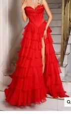 Portia & Scarlett Red Women's Evening Gown Dress Size 10 EUC!!!