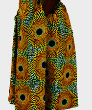 Women Skirt African Printed Casual Gathers Skirt Skirt with Pockets 100 Cotton