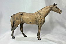 Antique Cast Iron HORSE Toy Statue Painted Repaired