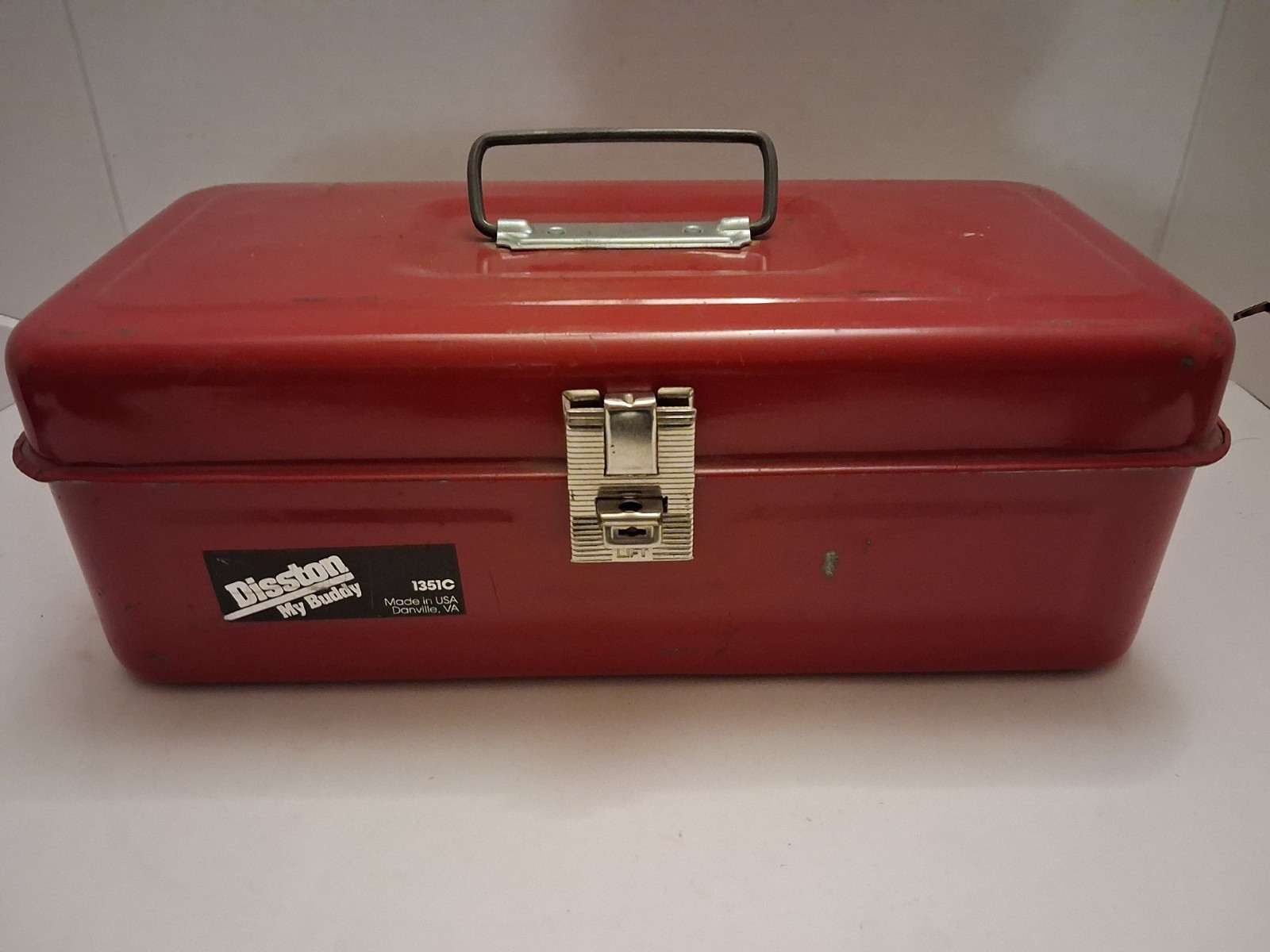 Disston My Buddy Red Metal Tackle Box/ Toolbox 1960s Vintage Made in USA