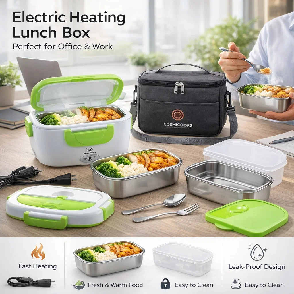 Electric Heating Lunch Box Portable for Car Office & Picnic 