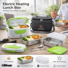 Electric Heating Lunch Box Portable For Car Office Picnic With Warmer Bag 1.5l