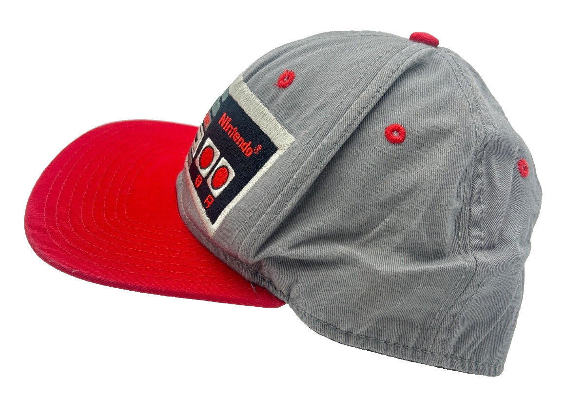 Nintendo NES Controller Snapback Hat Gray Red Cap… - image 4