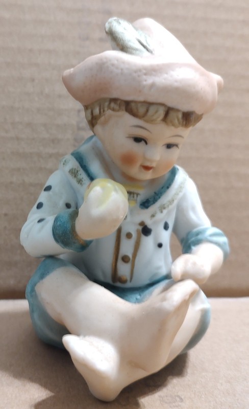 Vintage Sitting Boy Figurine