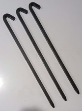 Juego de 3 estacas de metal de alta resistencia sin marca, 1/2 pulgada de grosor, 18 pulgadas largo, para camping