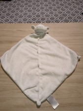 Angel Dear Lovey White Lamb Baby Security Blanket Knotted Ends Lovie Thumbie