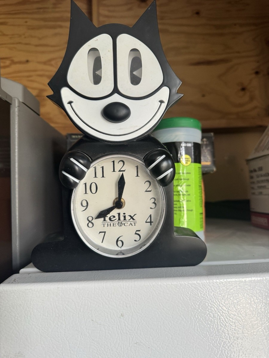 Felix the cat Clock With Moving Eyes MISSING TAIL | eBay