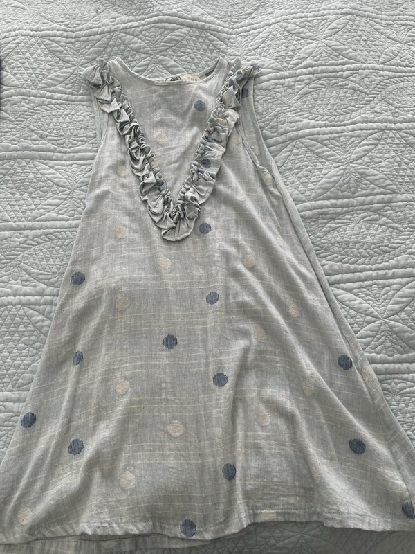 Mabo Kids Light Blue Polka Dot Dress Size 12/13