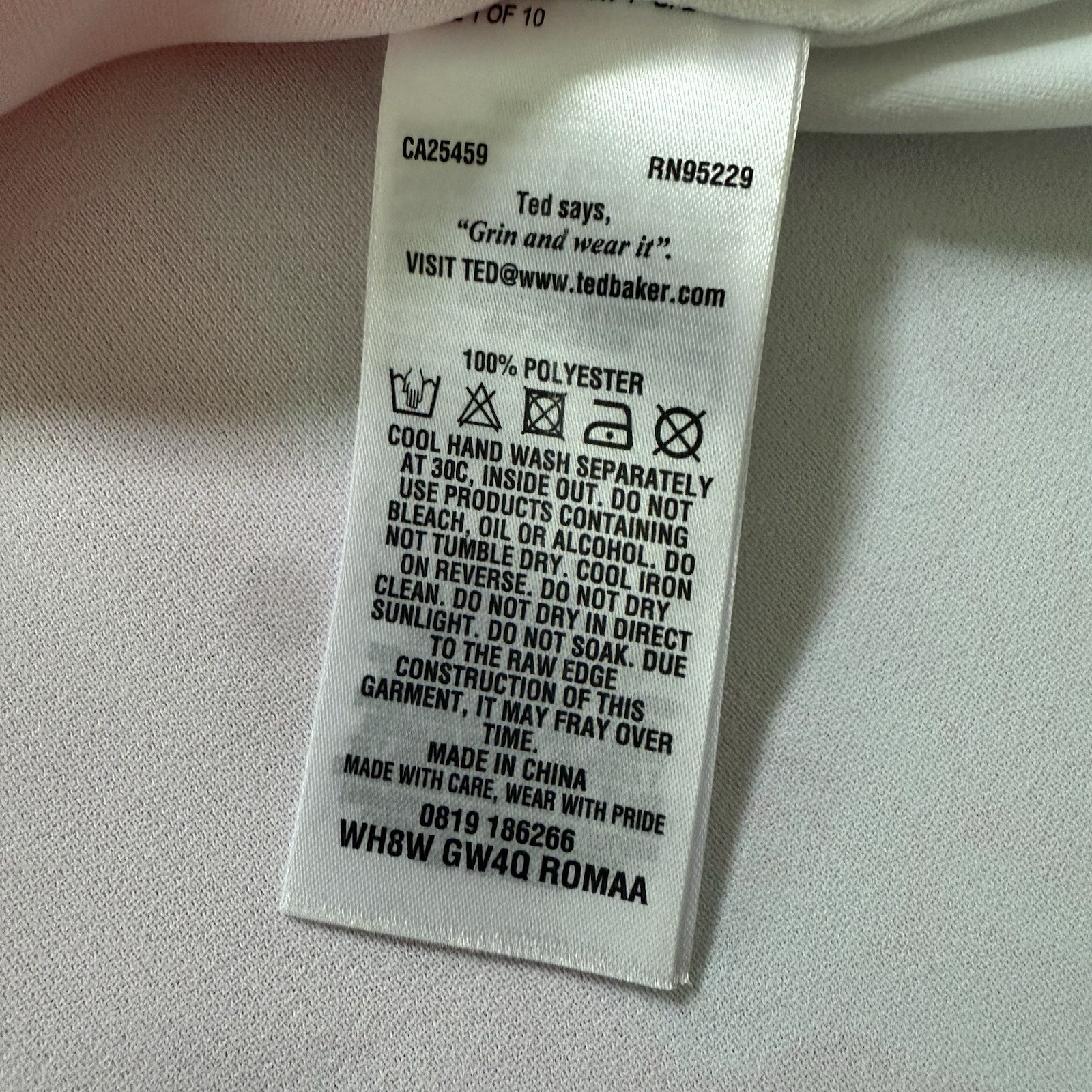 Ted Baker Romaa Happiness Scallop Detail Cami Size 3 (US 8) Pink Floral Print